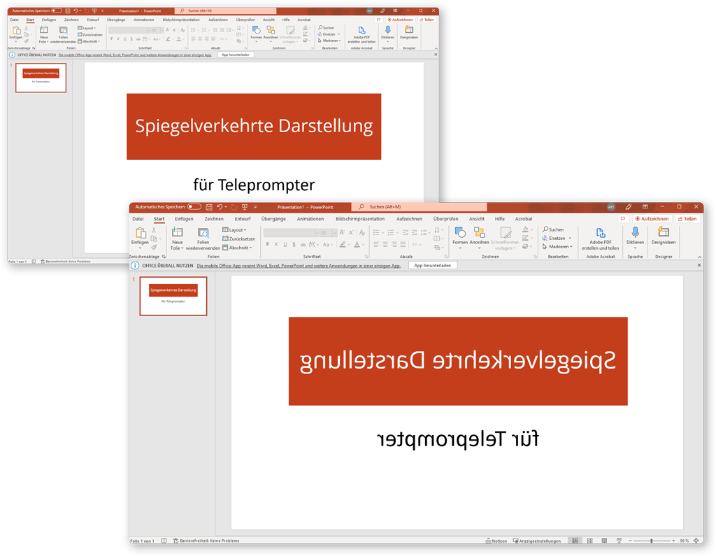 PPT-Mirror mirrors a PowerPoint presentation – screenshot
