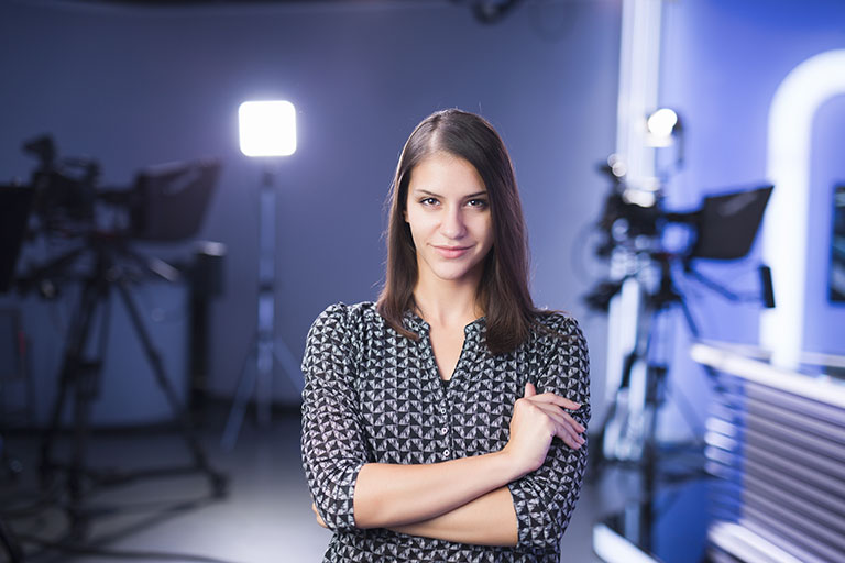 Speaker using a teleprompter
